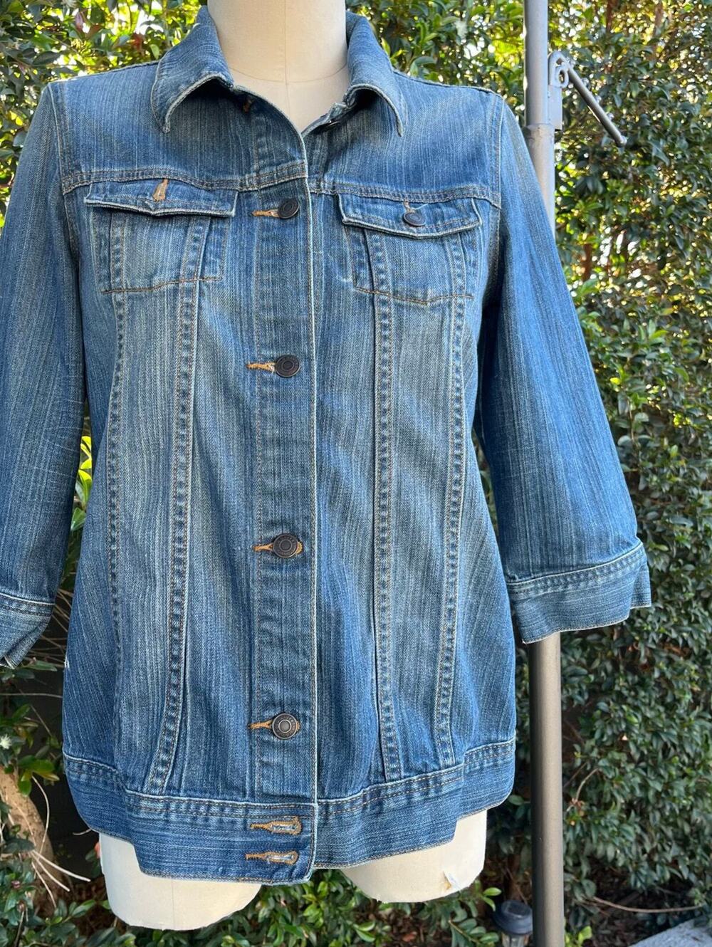 Vintage 2005 Y2K Old Navy Stretch Maternity Blue Denim Jean Jacket Small